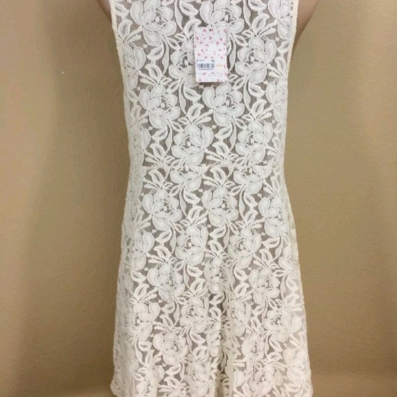 NWT Free People lace sleeveless mini dress ivory - Picture 4 of 8